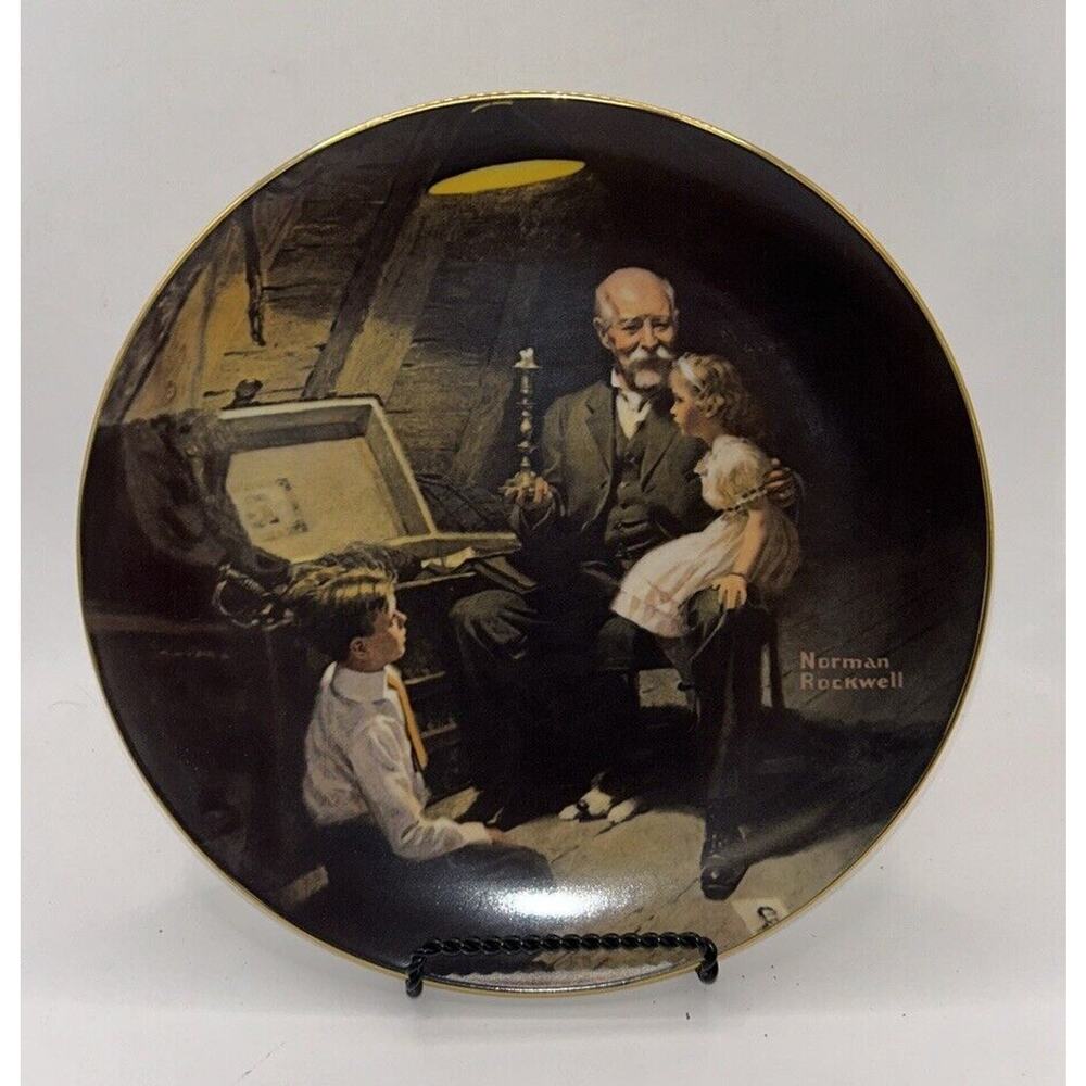 Norman Rockwell "Grandpas Treasure Chest" Plate #5941AA BRADEX 84-R70-6.2 Rare